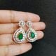 Handmade Brass Metal Jewellery Green Teardrop Necklace Set